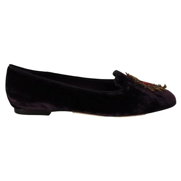 Dolce & Gabbana | Shoes | Dolce Gabbana Purple Velvet Dg  display picture 1